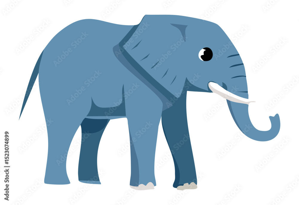 Fototapeta premium Cute Blue Elephant With Large Ears