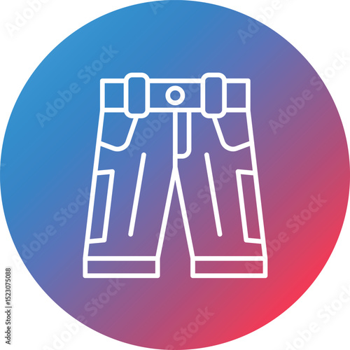 Shorts Line Gradient Circle Background Icon