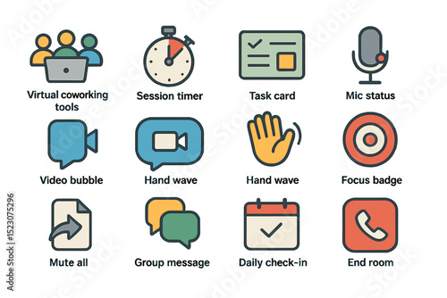 Virtual coworking tools and features for remote team collaboration