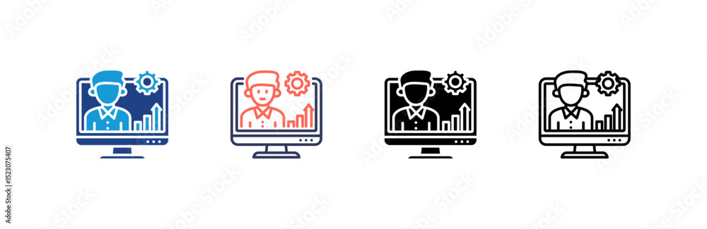 Obraz premium Crm icon set multiple style collection