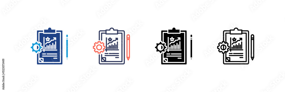 Obraz premium Report icon set multiple style collection