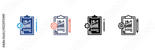 Report icon set multiple style collection
