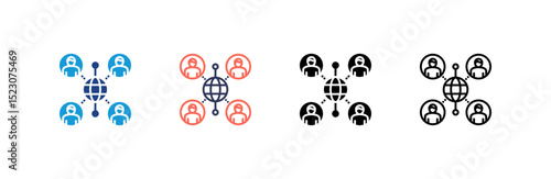 Data icon set multiple style collection