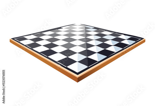 Glossy Chess Board On Wooden Base
