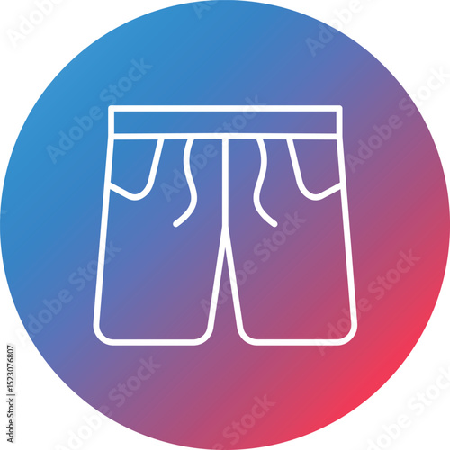 Boxer Shorts Line Gradient Circle Background Icon