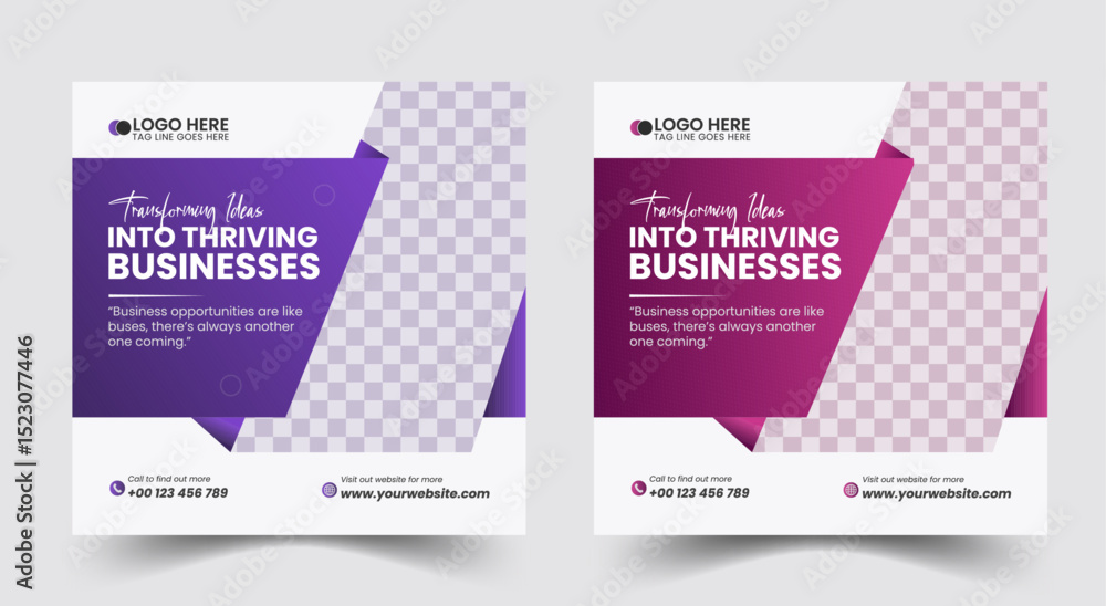 Naklejka premium creative social media post design for your corporate business agency. business social media post banner design with rectangle shape.
