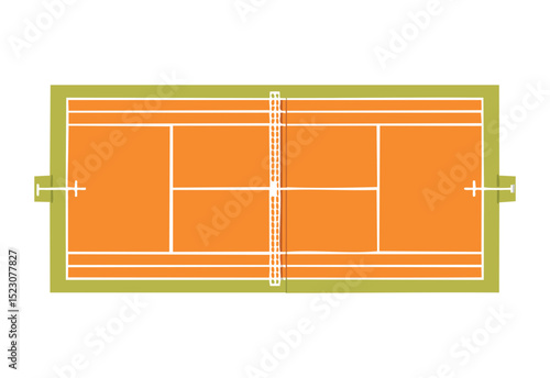 Orange Tennis Court - top view