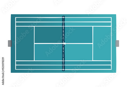 Overhead Blue Tennis Court Center