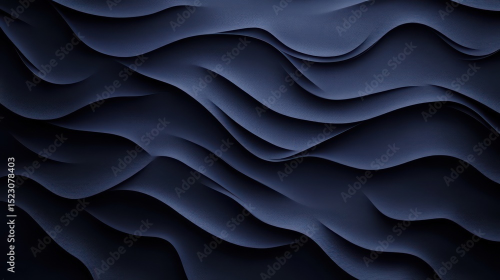 Fototapeta premium Abstract dark blue wavy textured background