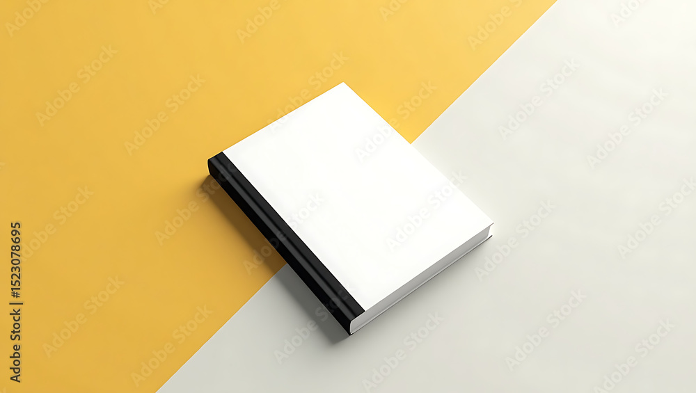 Hardcover book on a colorful background Hardcover book on a colorful background