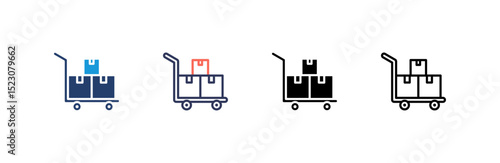 Cart icon set multiple style collection