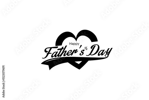 The Happy Father's Day typography design features a heart and typography in EPS 10.