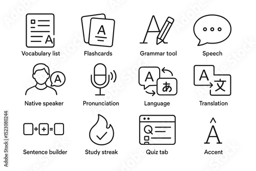 Language learning tools: flashcards, translation, speech, and grammar resources
