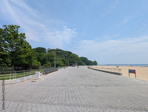 Overview of Orchard Beach in Pelham Bay Park, the Bronx, New York - June 2026