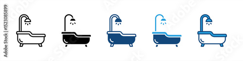 Bathroom icon sheet multiple style collection