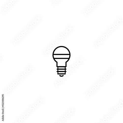 Outline led bulb emits light on clean white backdrop design element