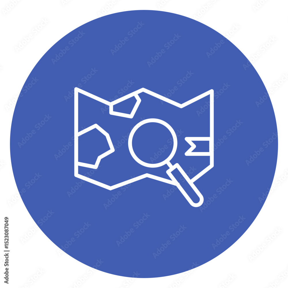 Flat Search Map Icon Flat Search Map Icon