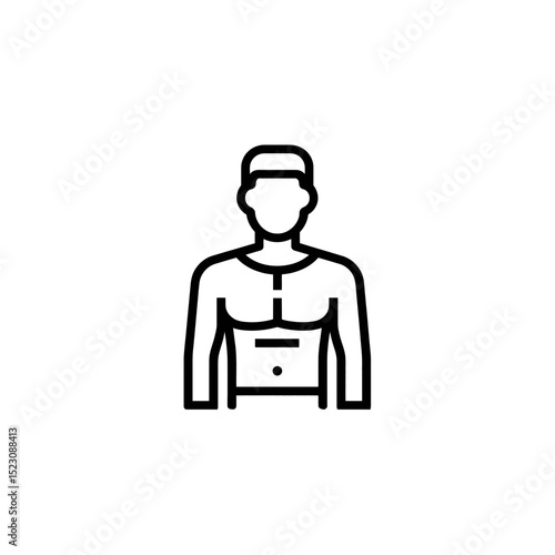 Male torso poses minimalist graphic body art design