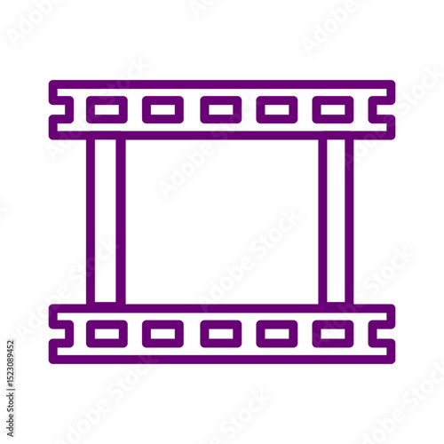 Film Strip Icon Representing Cinematic Media, Video Editing, Frame Sequence and Visual Storytelling Format
