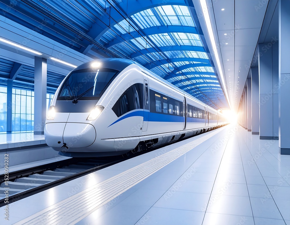 Fototapeta premium Modern train at station