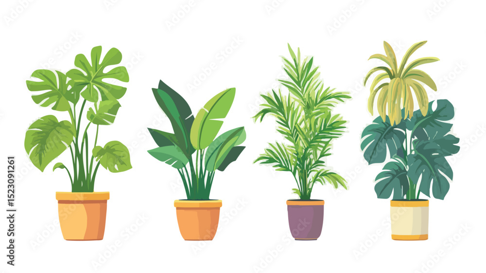 Fototapeta premium Elegant Houseplant Vector Illustration Concept