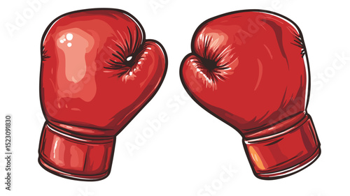 Professional Boxing Gloves Vector Illustration for Sporting Events and Training