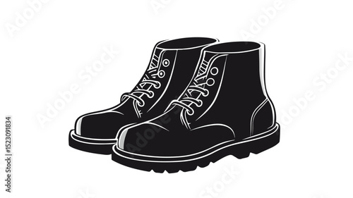 Boots Icon Vector Illustration Isolated - Trendy Fashion Footwear Design