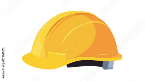 Professional Construction Helmet Flat Icon Vector Illustration