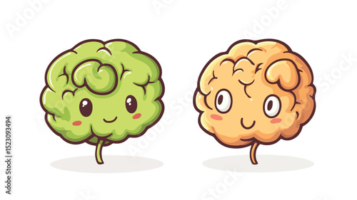 Cute Cartoon Brain Vector Illustration for Creative Designs