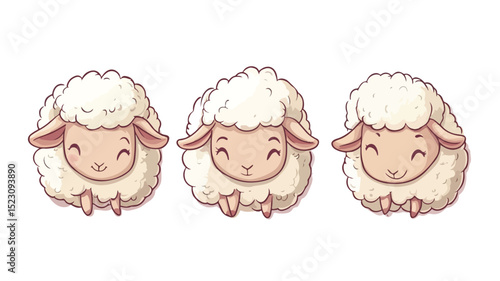 Adorable Cute Sheep Vector Isolated Illustration for Various Designs