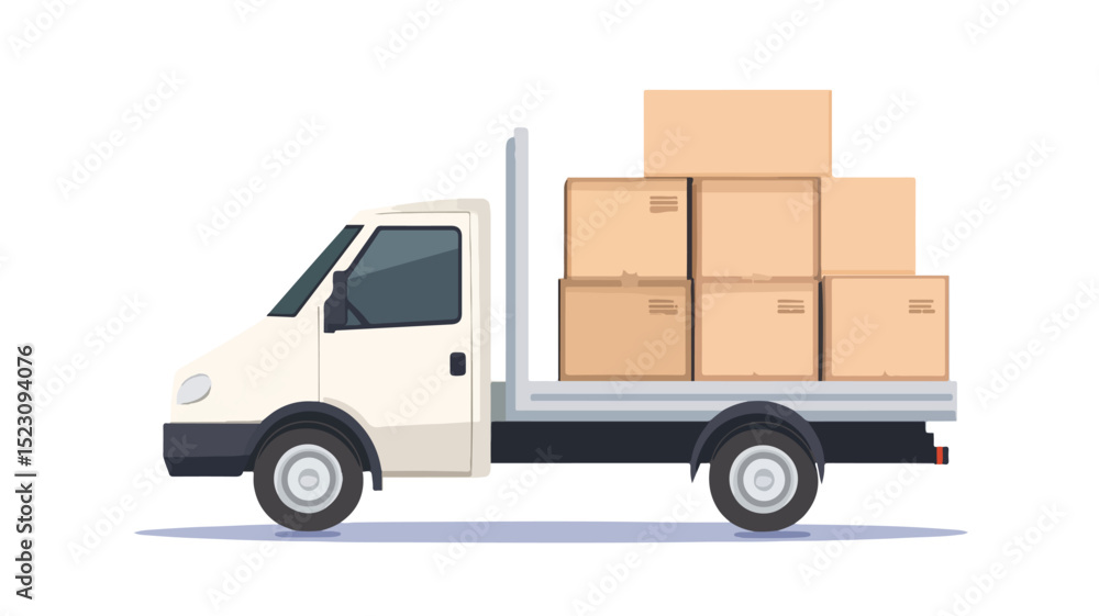 Professional Delivery Truck with Box Icon Vector Illustration for Logistics and Shipping Services Professional Delivery Truck with Box Icon Vector Illustration for Logistics and Shipping Services