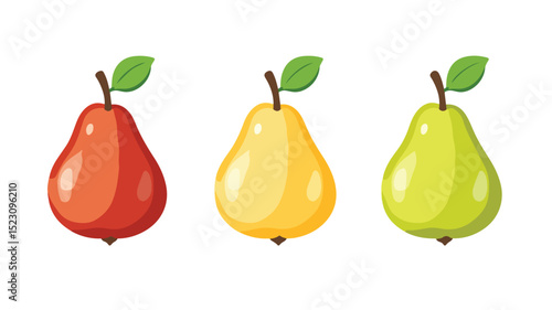 Fresh Pear Fruit Icon Vector Illustration Isolated on White Background