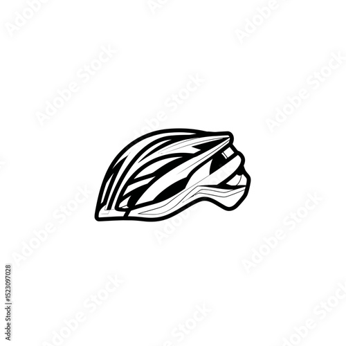 Stylized helmet protects head cycling safety background white