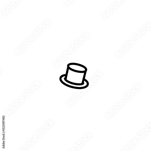 Black hat sits elegantly minimal background icon