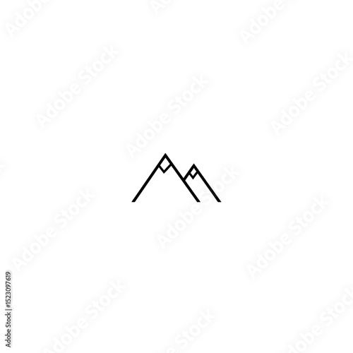 Minimalist mountains ascend on pristine white background art