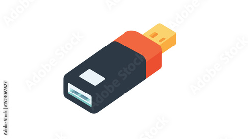 Professional USB Flash Drive Flat Icon Vector Illustration Usage
