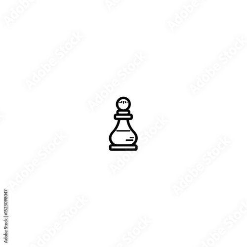 Outline pawn stands alone against a white backdrop