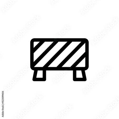 Construction barrier blocks passage in street safety detail symbol