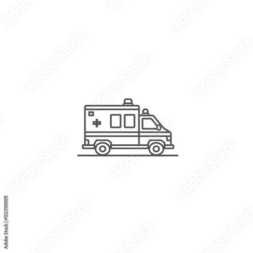 Ambulance icon transports patient rapidly in vector isolated drawing