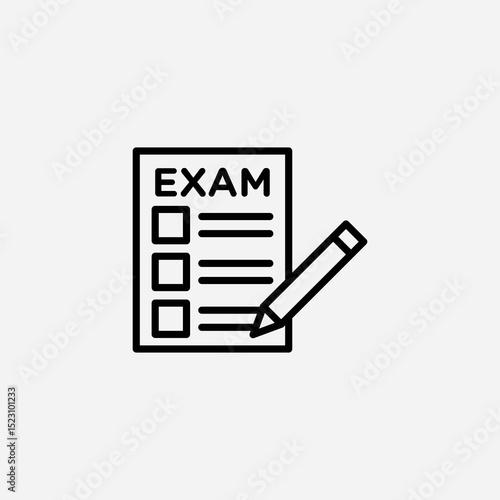 Exam set icon,sign,symbol,pictogram isolated