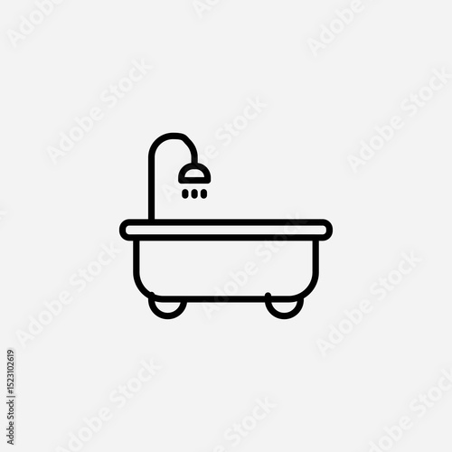 Bathroom set icon,sign,symbol,pictogram isolated