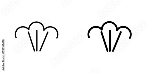 Steam vector icon. Outlined icon set in black and white colors, isolated for graphic and web design.