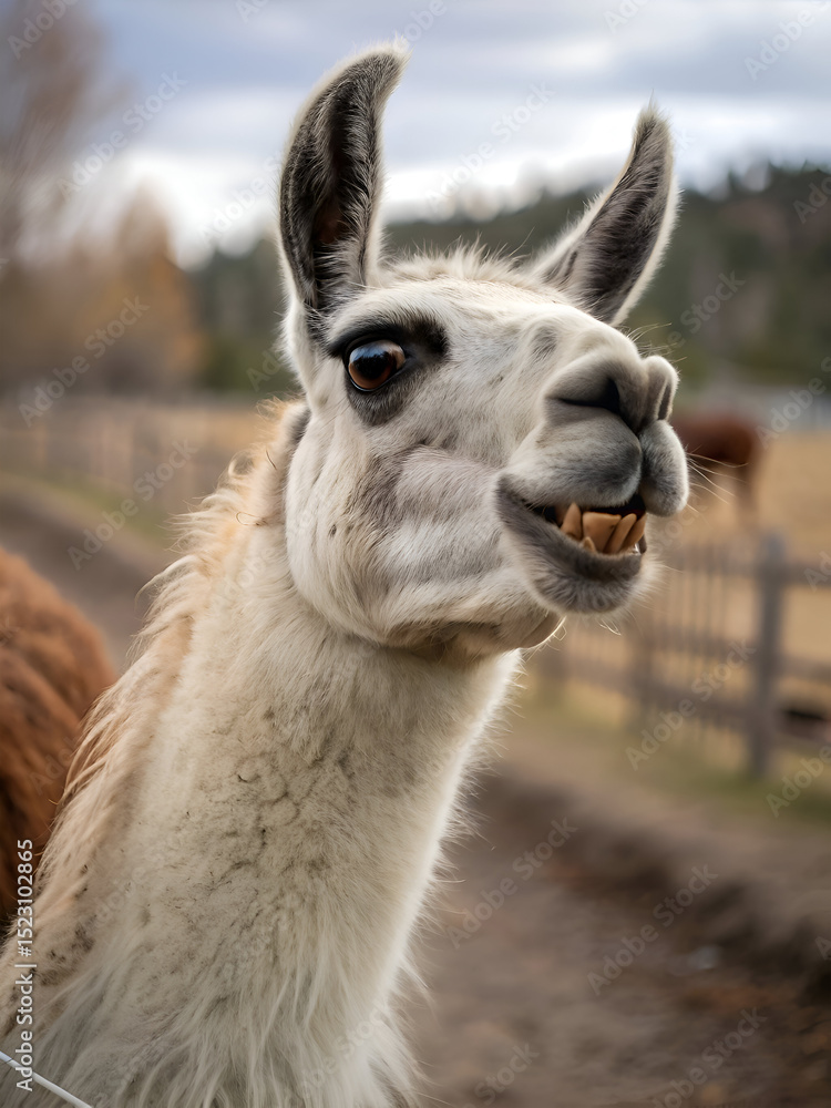 Obraz premium Humorous Llama with A Grin.