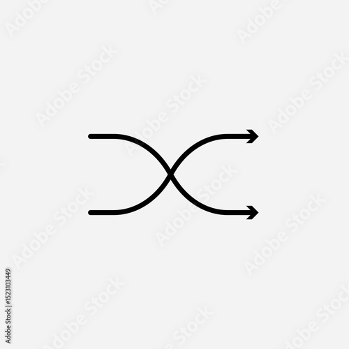 Shuffle set icon,sign,symbol,pictogram isolated