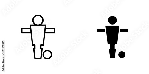 Foosball vector icon. Outlined icon set in black and white colors, isolated for graphic and web design. 