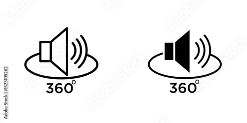 Surround sound icon, Outlined icon set in black and white colors, isolated for graphic and web design.