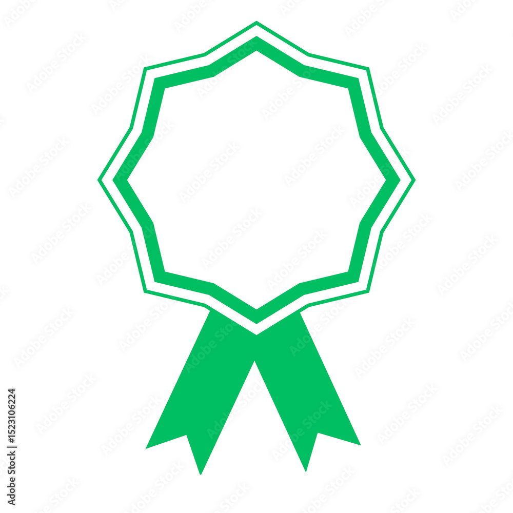 Green Medal with ribbon icon. Medal icon. Gold medal. Badge icon. Gold badge with ribbon Green Medal with ribbon icon. Medal icon. Gold medal. Badge icon. Gold badge with ribbon