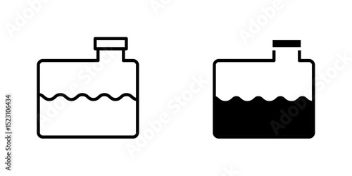 Sewerage tank vector icon. Outlined icon set in black and white colors, isolated for graphic and web design.