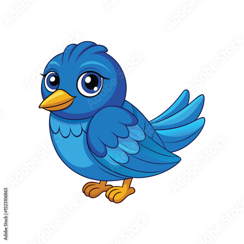 indigo bunting bird on white background