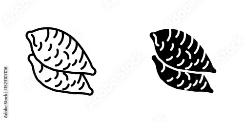 Sweet Potato vector icon. Outlined icon set in black and white colors, isolated for graphic and web design.